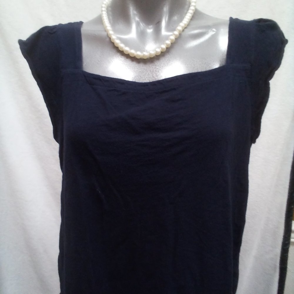 Loft Vintage Soft Short Sleeved Flutter T in Navy Blue